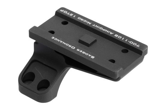 Anodized black Aimpoint Micro footprint mount.
